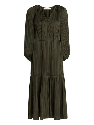Marie Oliver Perrin Pleated Dress In Green