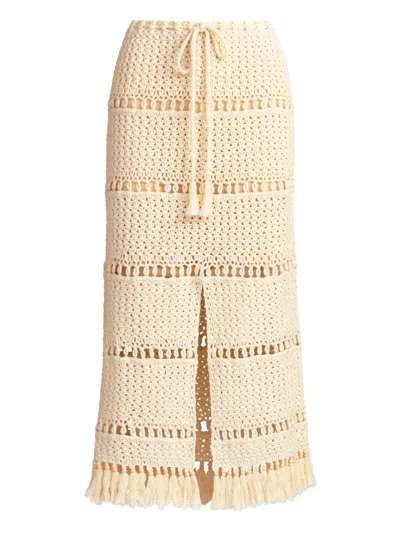 Marie Oliver Petra Crochet Midi Skirt In Neutral