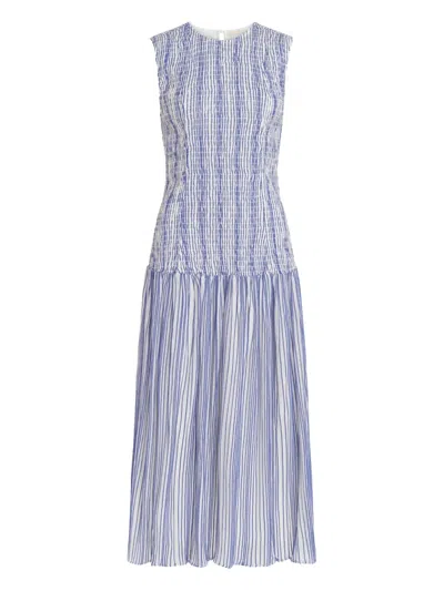 MARIE OLIVER PORTER SMOCKED MIDI DRESS