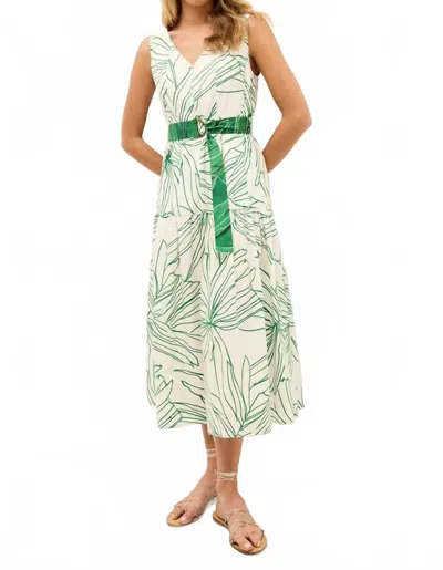 Marie Oliver Posey Midi Dress In Palm In Green