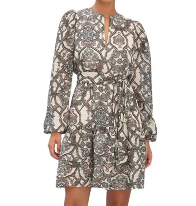Marie Oliver Preston Opal Medallion-print Minidress In Brown In Gray