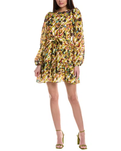 Marie Oliver Preston Linen-blend Mini Dress In Yellow