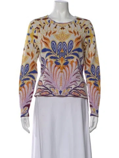 Pre-owned Marie Oliver Printed Crew Neck Sweater In Multi