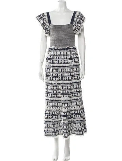 Pre-owned Marie Oliver Printed Long Dress In Multi