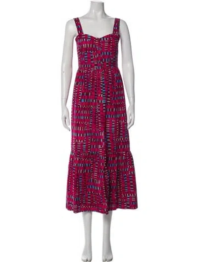 Pre-owned Marie Oliver Printed Long Dress In Pink