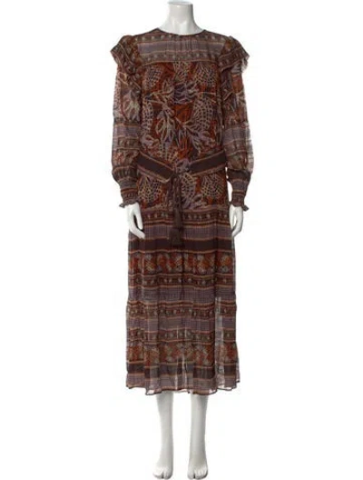 Pre-owned Marie Oliver Printed Long Dress W/ Tags In Multi
