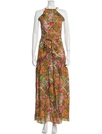 Pre-owned Marie Oliver Printed Long Dress W/ Tags In Multi