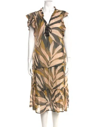 Pre-owned Marie Oliver Printed Midi Length Dress In Multi