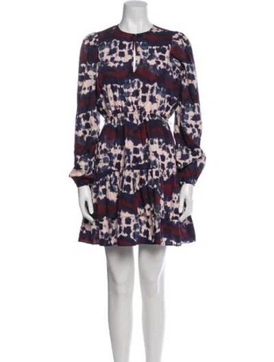 Pre-owned Marie Oliver Printed Mini Dress In Blue