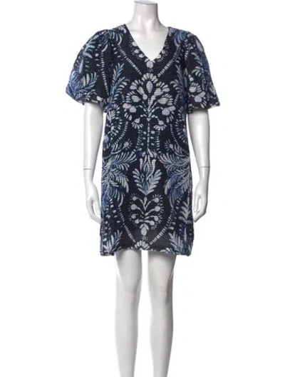Pre-owned Marie Oliver Printed Mini Dress In Blue