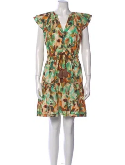 Pre-owned Marie Oliver Printed Mini Dress In Green