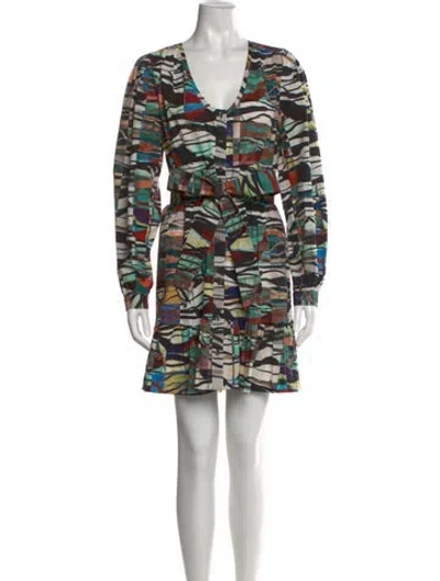 Pre-owned Marie Oliver Printed Mini Dress In Multi