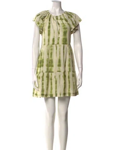 Pre-owned Marie Oliver Printed Mini Dress In Neutral