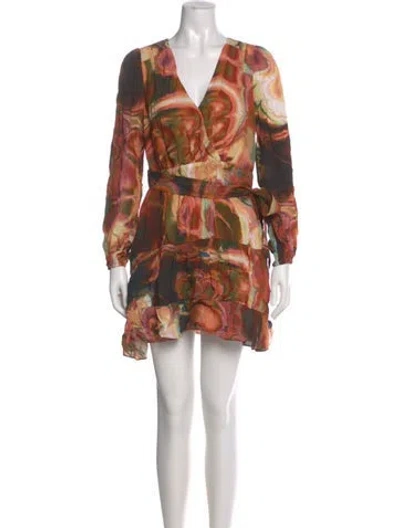 Pre-owned Marie Oliver Printed Mini Dress In Orange