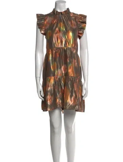 Pre-owned Marie Oliver Printed Mini Dress In Orange
