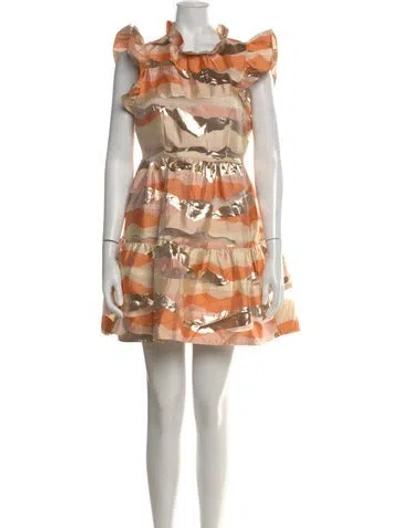 Pre-owned Marie Oliver Printed Mini Dress In Orange
