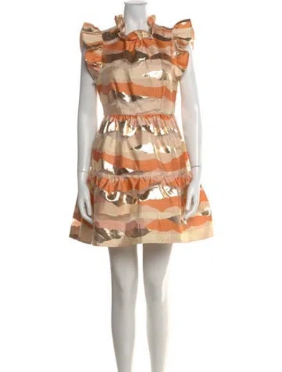 Pre-owned Marie Oliver Printed Mini Dress In Orange