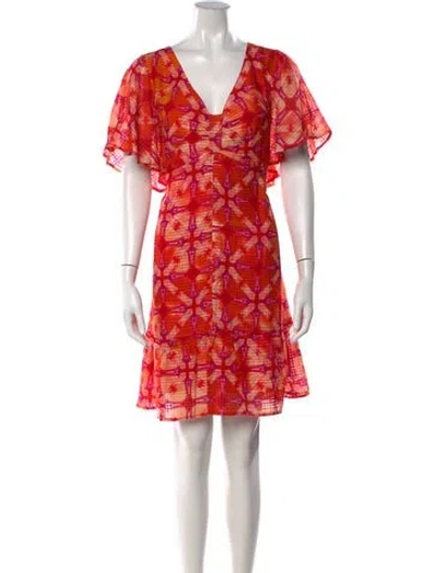 Pre-owned Marie Oliver Printed Mini Dress In Orange