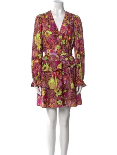 Pre-owned Marie Oliver Printed Mini Dress In Pink