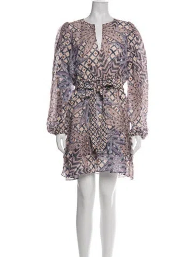 Pre-owned Marie Oliver Printed Mini Dress In Pink