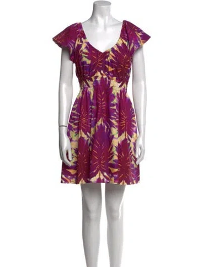 Pre-owned Marie Oliver Printed Mini Dress In Purple
