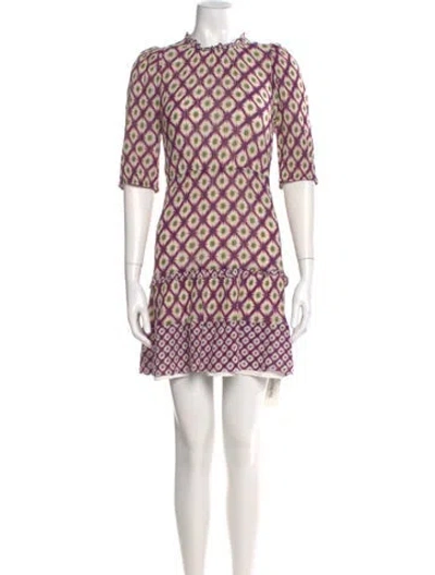 Pre-owned Marie Oliver Printed Mini Dress In Purple