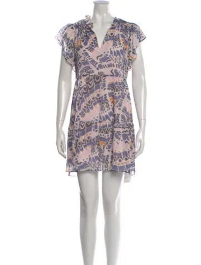 Pre-owned Marie Oliver Printed Mini Dress In Purple