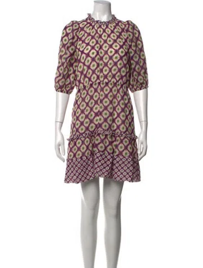Pre-owned Marie Oliver Printed Mini Dress In Purple