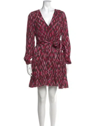 Pre-owned Marie Oliver Printed Mini Dress In Red