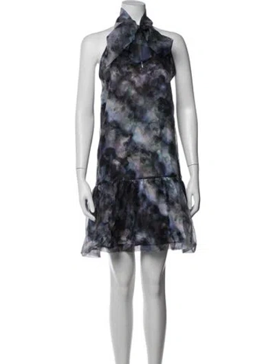 Pre-owned Marie Oliver Printed Mini Dress W/ Tags In Blue