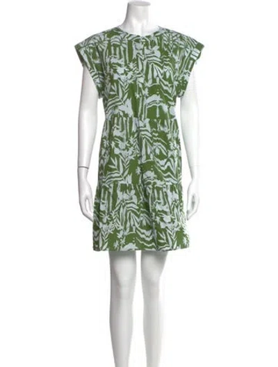 Pre-owned Marie Oliver Printed Mini Dress W/ Tags In Green