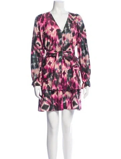 Pre-owned Marie Oliver Printed Mini Dress W/ Tags In Red
