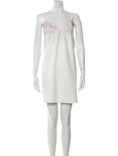 Pre-owned Marie Oliver Printed Mini Dress W/ Tags In White