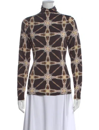Pre-owned Marie Oliver Printed Turtleneck Sweater In Multi