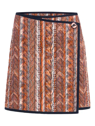 Marie Oliver Quilted Wrap Skirt In Multi