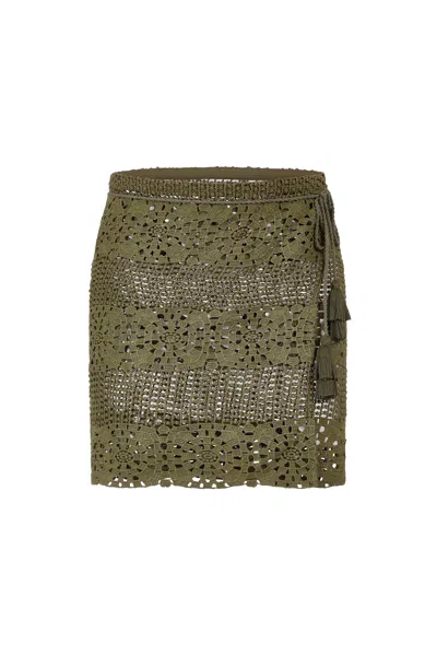 Marie Oliver Raina Wrap Skirt In Juniper Green
