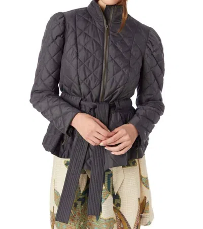 Marie Oliver Raven Puffer Jacket In Charcoal In Brown