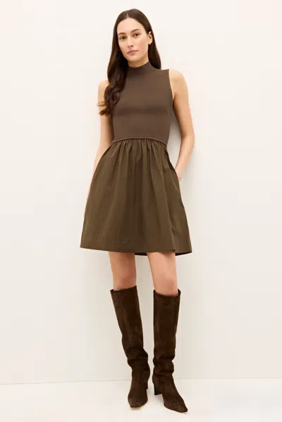 Marie Oliver Reynolds Dress In Carob In Green