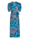 Marie Oliver Rita Floral-print Wrap Dress In Blue