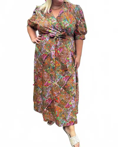 Marie Oliver Rita V-neck Wrap Maxi Dress - Plus In Tahiti In Multi