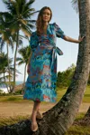 Marie Oliver Rita Floral-print Wrap Dress In Amazon Azure