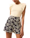 Marie Oliver Rory Flutter Sleeve Ribbed Top In Multi