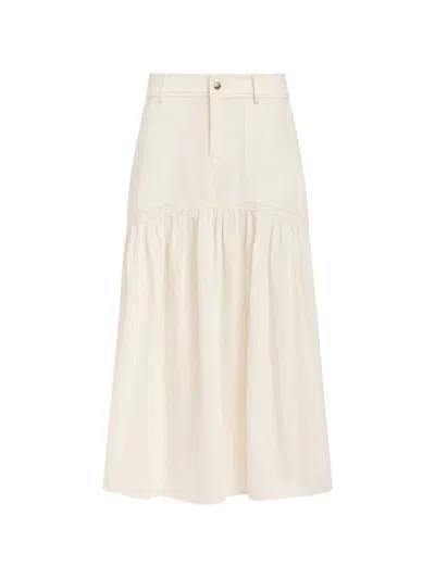 Marie Oliver Ruffled Full Skirt In Neutral
