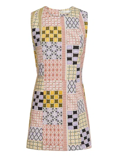 MARIE OLIVER SABRINA PATCHWORK SLEEVELESS DRESS