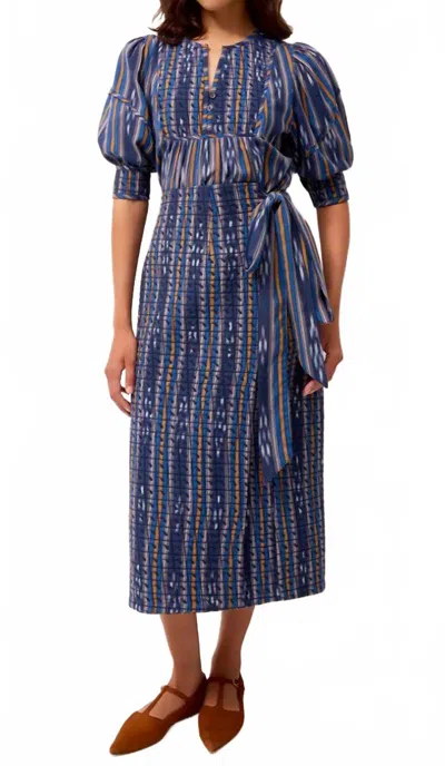Marie Oliver Sandra Midi Skirt In Ikat In Blue