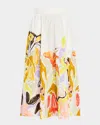 Marie Oliver Sasha Abstract-print Cotton Midi Skirt In Bouquet