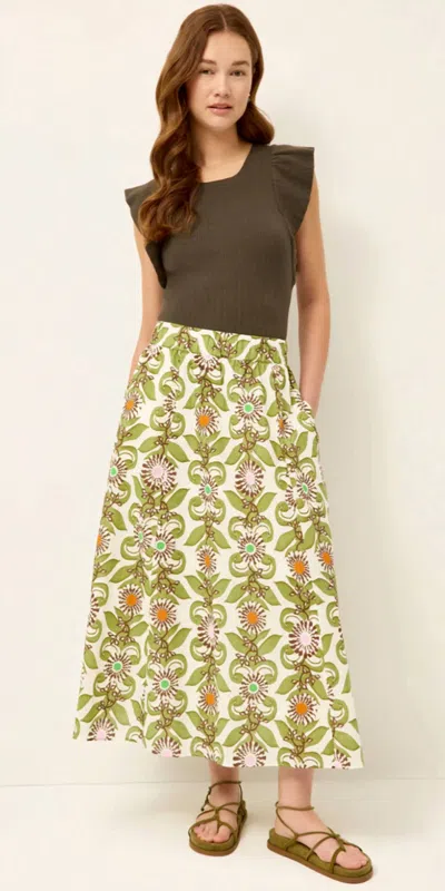 Marie Oliver Sasha A-line Skirt In Jardin In Multi