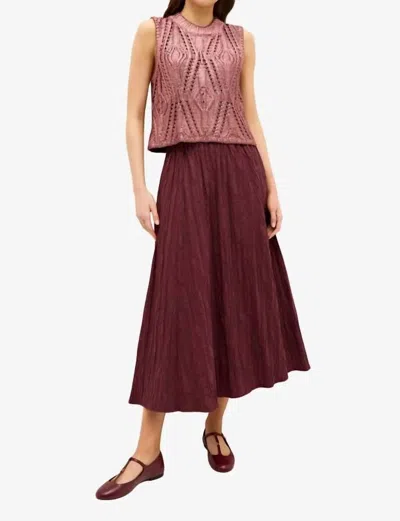 Marie Oliver Sasha Midi Skirt In Merlot In Burgundy