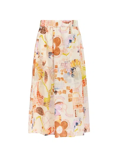 Marie Oliver Sasha Mosaic-print Skirt In Neutral