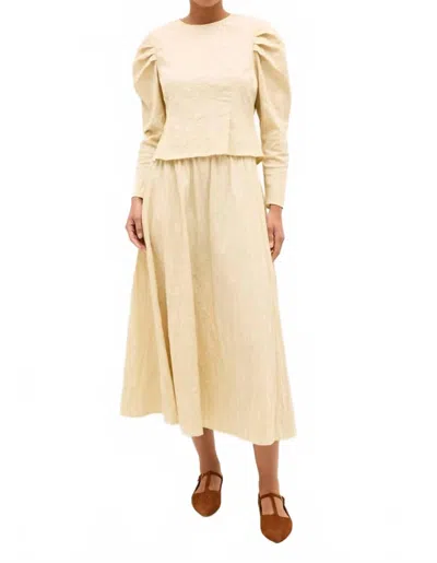 Marie Oliver Sasha Pull-on Textured Midi Skirt In Neutral